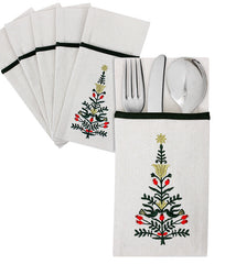 Peaceful Christmas Cutlery Sleeves Set Of 6