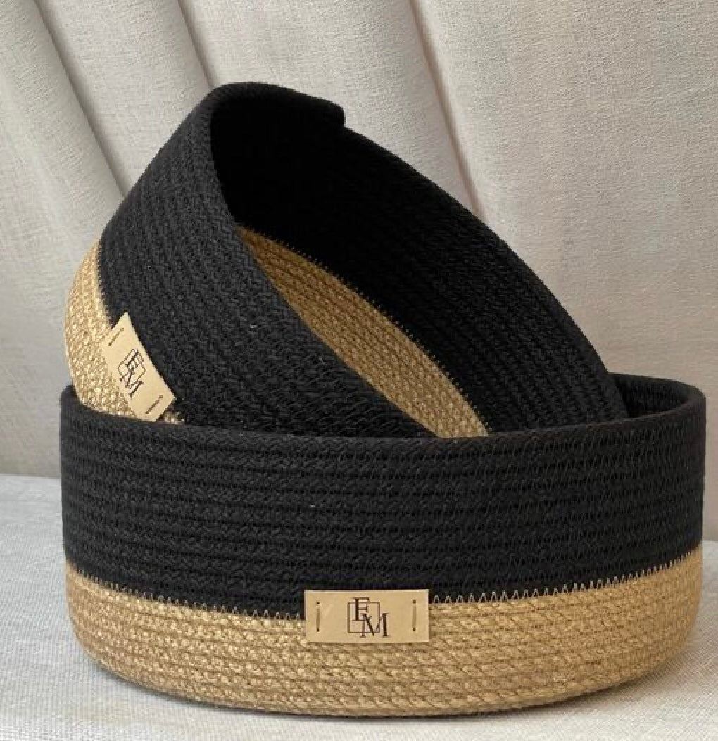Organizer & Storage Jute basket Black/Beige