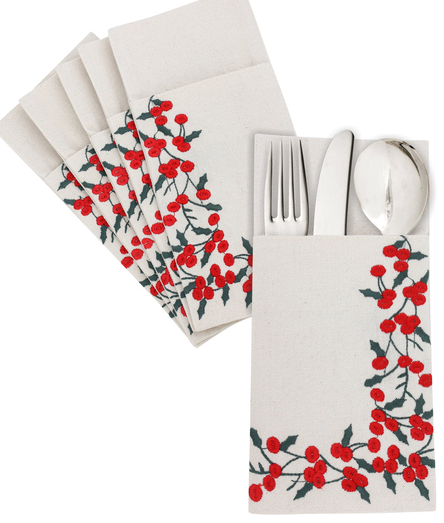 Berry Bliss Cutlery Sleeve Set Of 6