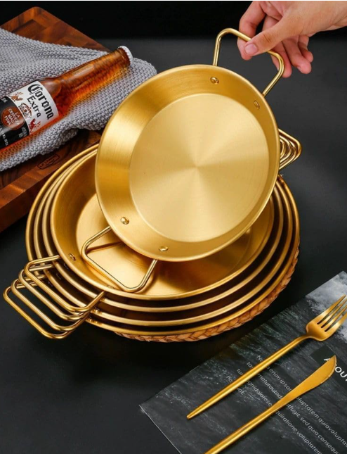 Golden Plated Stainless Steel Serving Pans