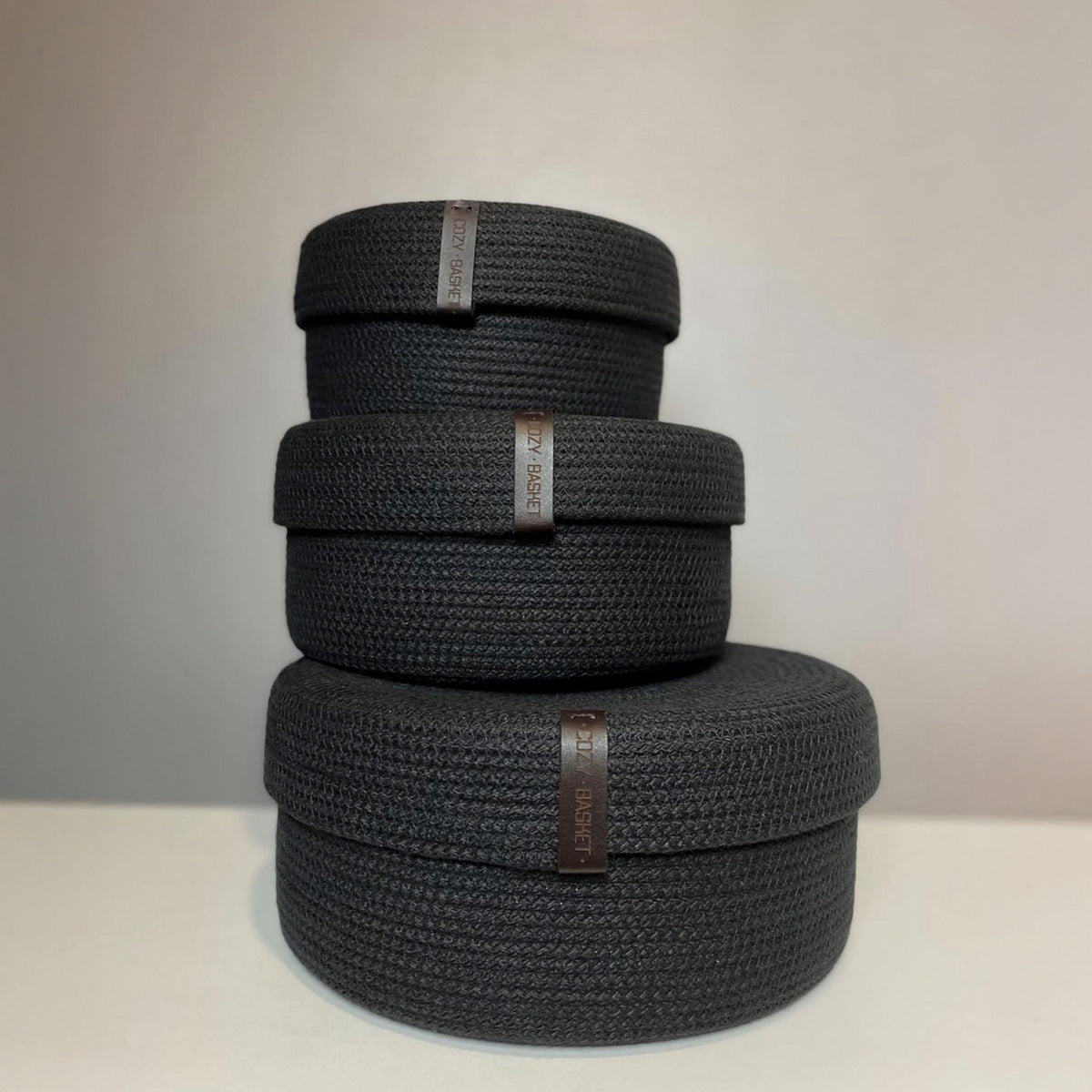 Round Storage Baskets with Lids