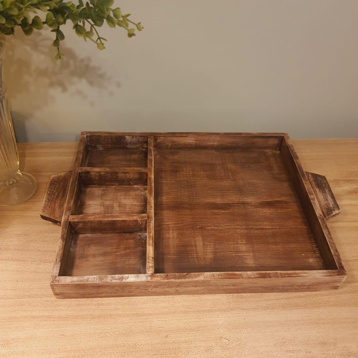 Rustic Wooden Serving Tray