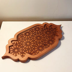 Islamic Pattern Natural Wood Tray