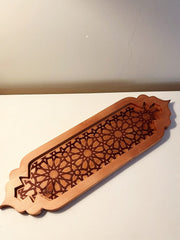Islamic Pattern Tray Natural Wood