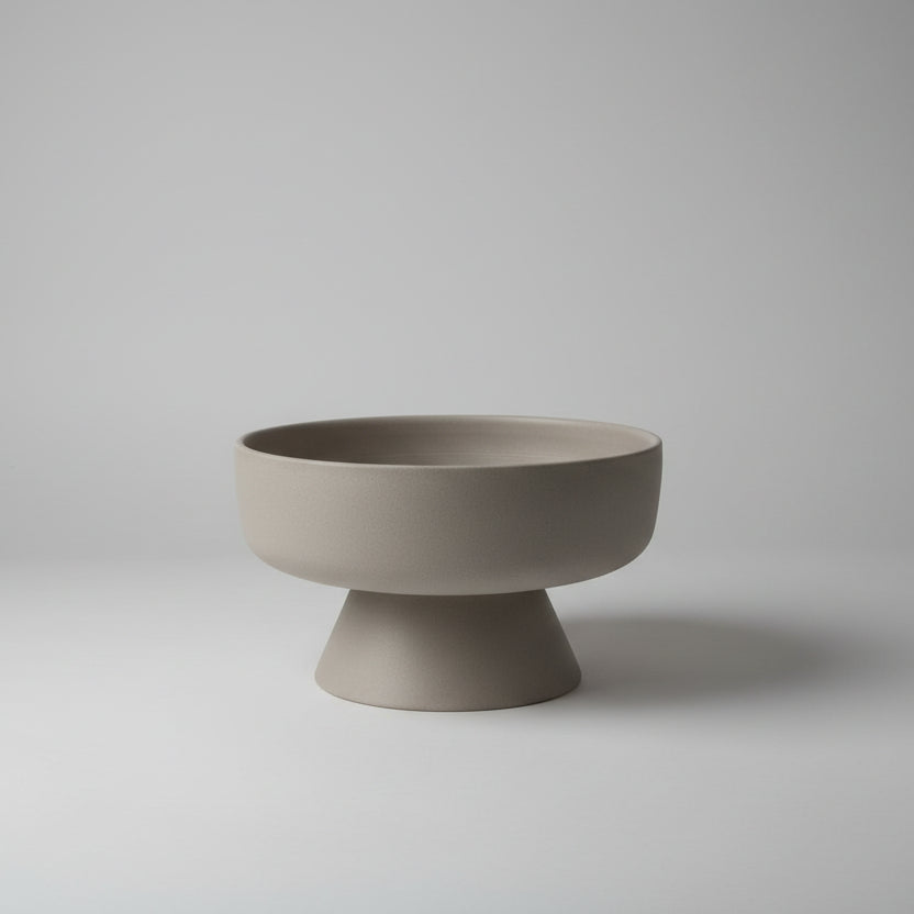 Pottery Terracotta Bowl with Pedestal Base 25 cm