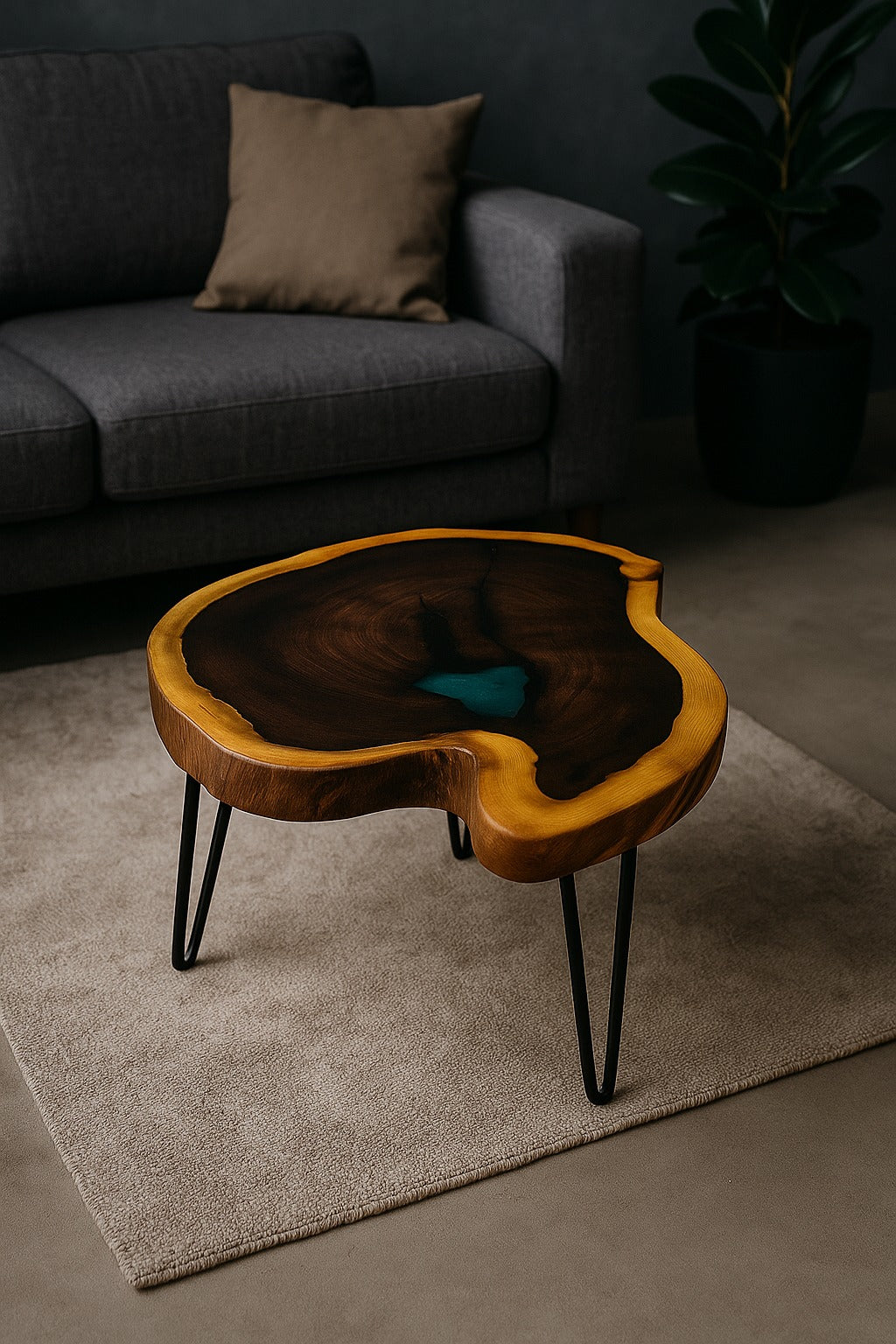 Live Edge Epoxy Coffee Table – A Fusion of Nature and Artistry