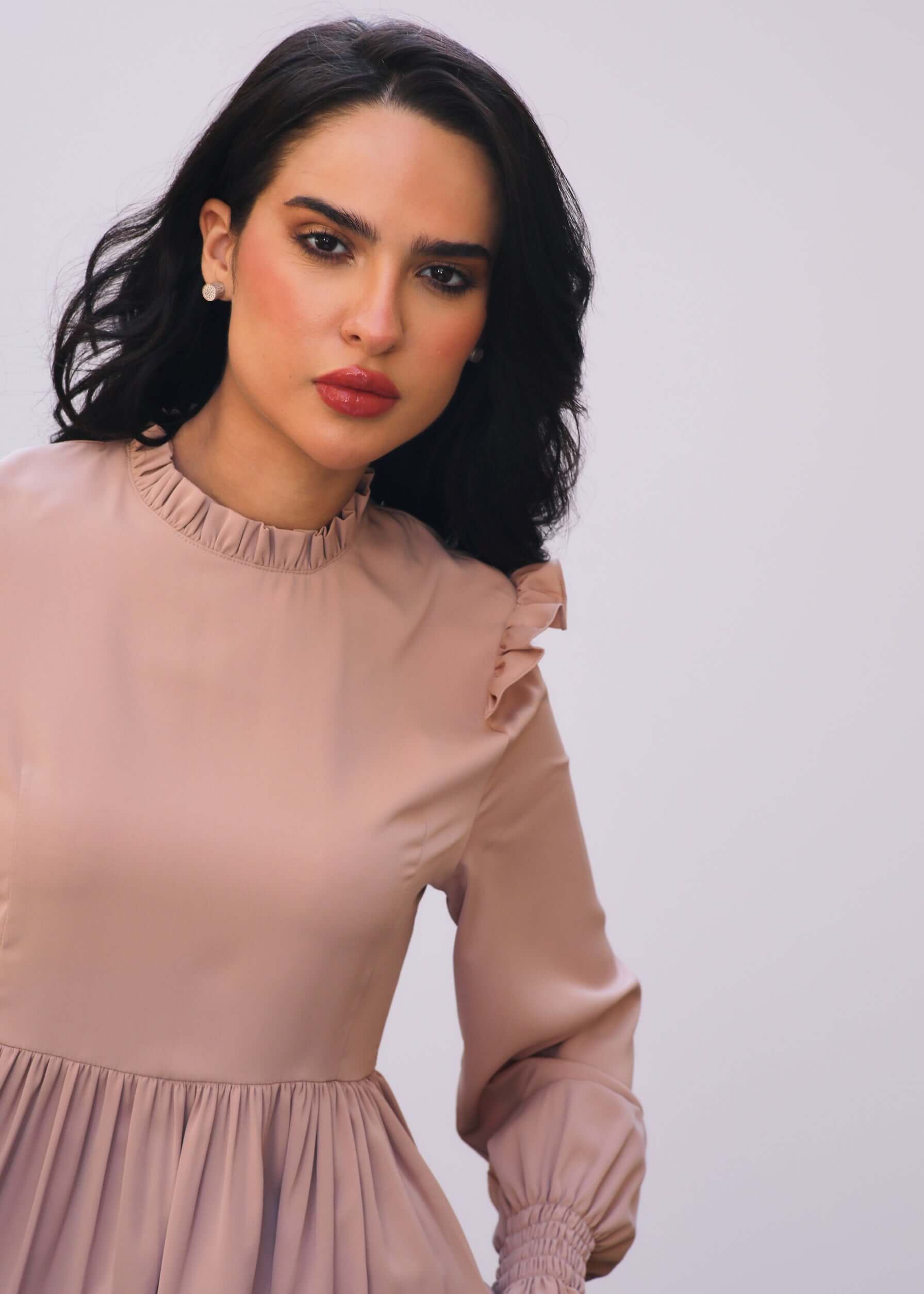Ruffled Long Sleeves Dress