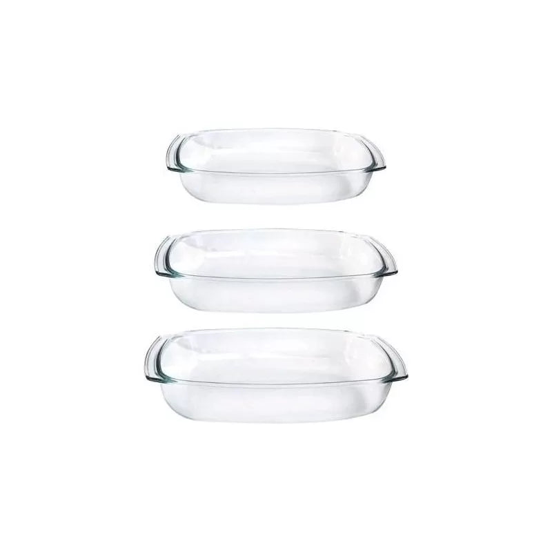 Borcam Rectangular Oven Dishes Set - 3 Pieces