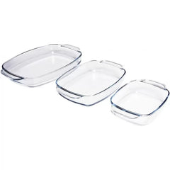 Borcam Rectangular Oven Dishes Set - 3 Pieces